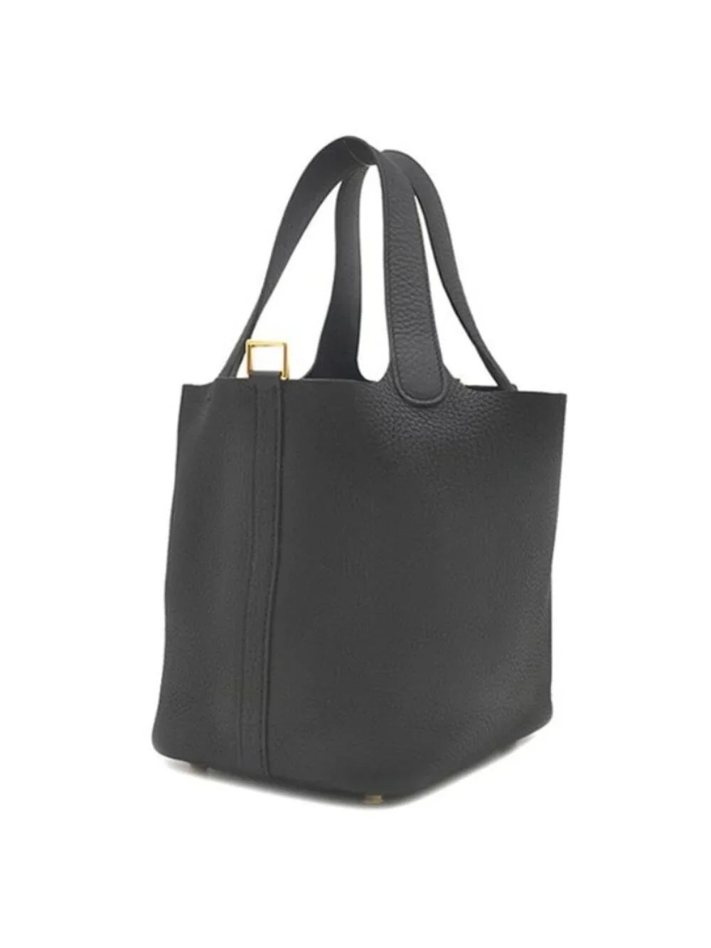 Hermes Handbag Picotin Lock 18 PM Taurillon Clemence Black Gold